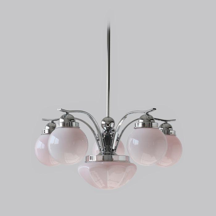 Ririxon Kronleuchter Retro Chic Kugel Weiß Glas