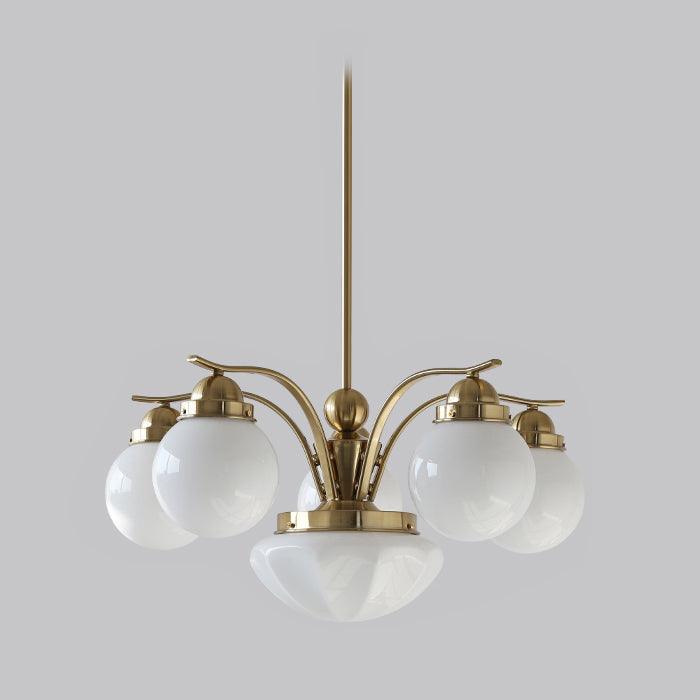 Ririxon Kronleuchter Retro Chic Kugel Weiß Glas