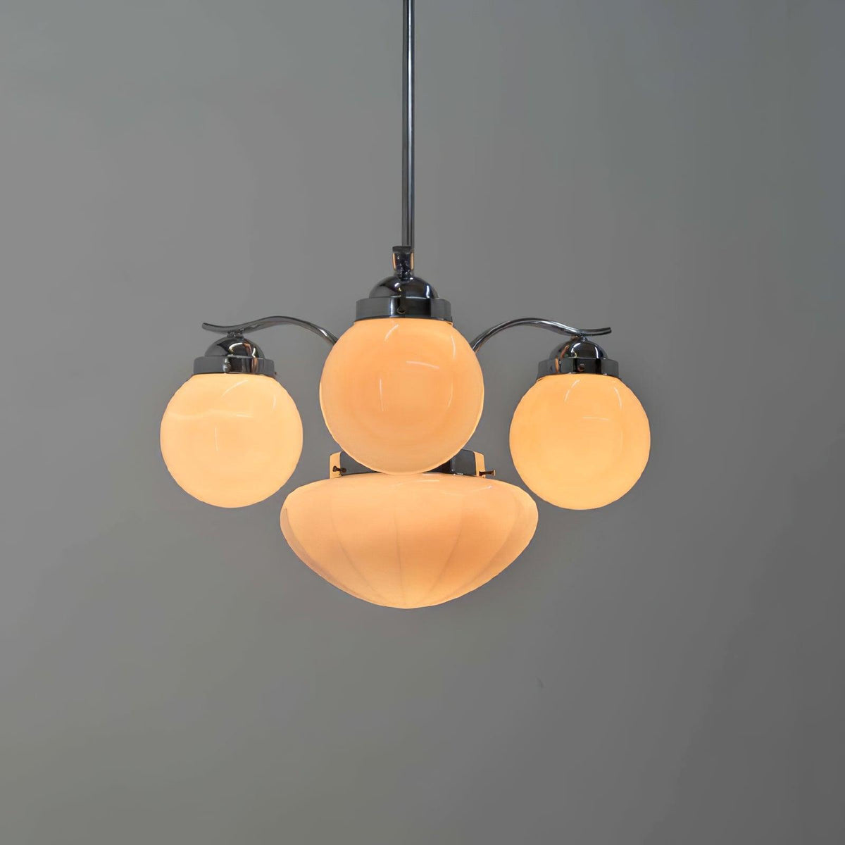 Ririxon Kronleuchter Retro Chic Kugel Weiß Glas