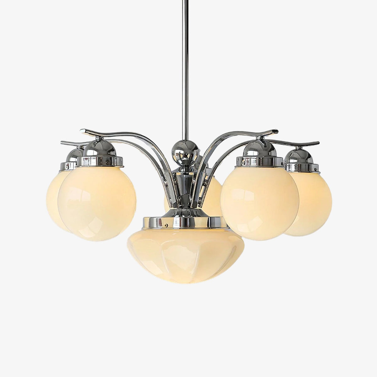 Ririxon Kronleuchter Retro Chic Kugel Weiß Glas