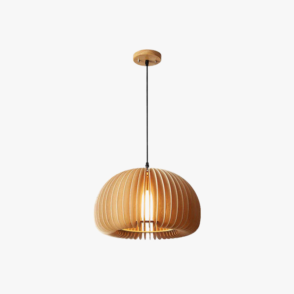 Muto Design LED Pendelleuchte Schlafzimmer/Esszimmer Holz/Metall Kürbis