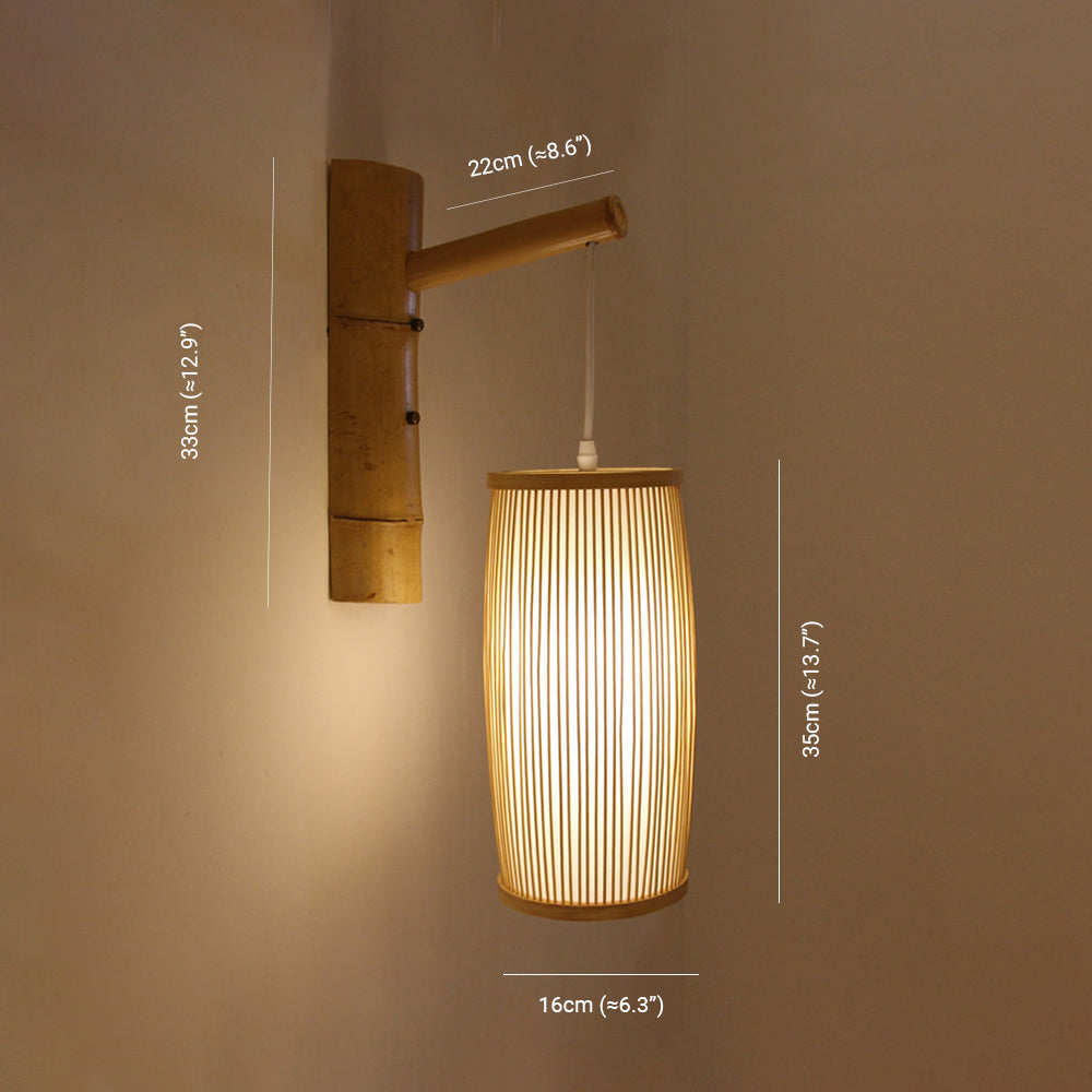 Muto Rustikale LED Wandleuchte Rattan/Acryl 4 Stile Schlafzimmer