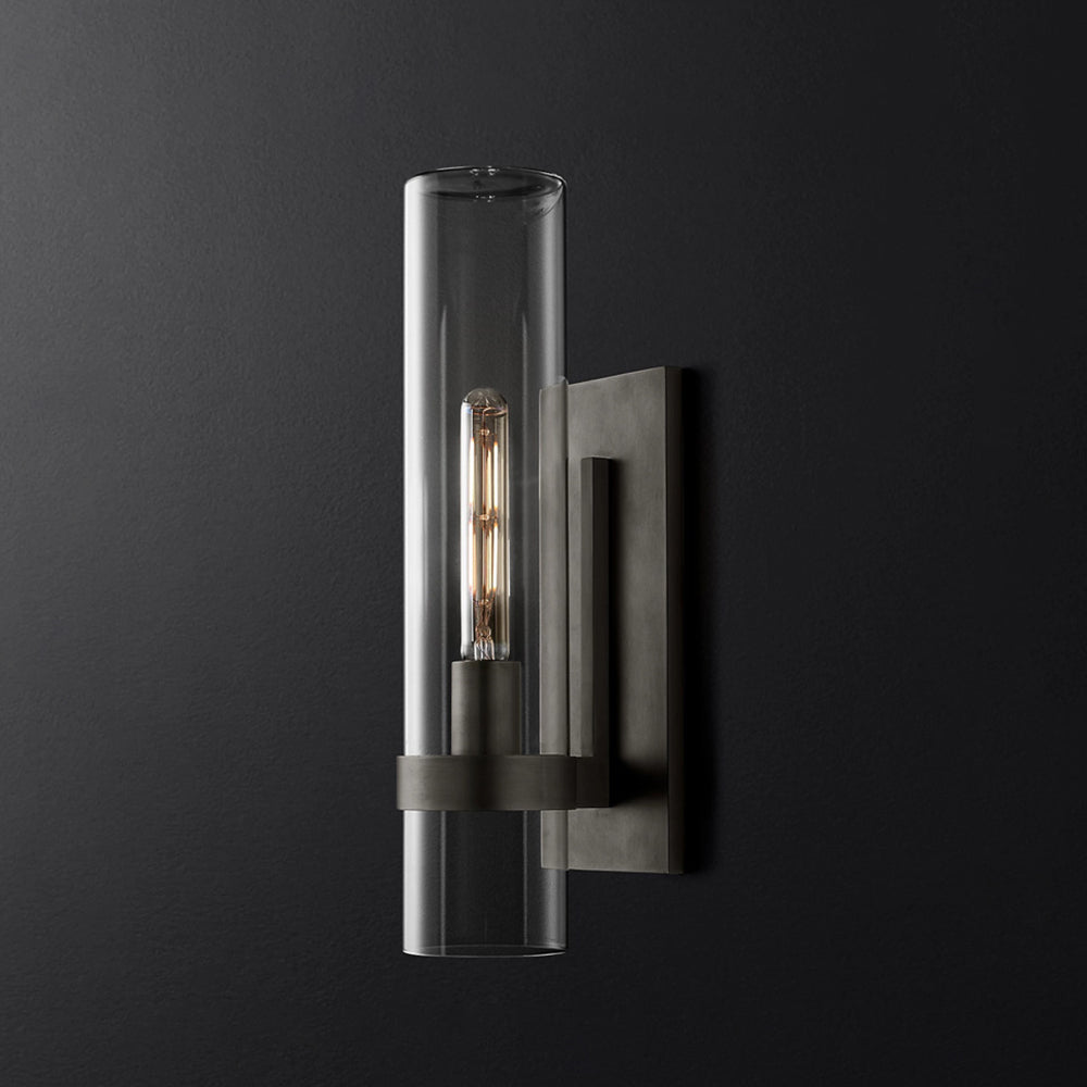 Arisha Modern LED Wandleuchte Innen Außen Zylinder, 3 Farben, Metall Glas