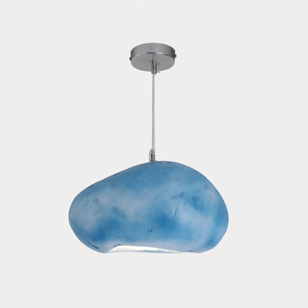 Avi Geometrische Pendelleuchte, Metall/Acryl, Schwarz/Blau, Wohnzimmer
