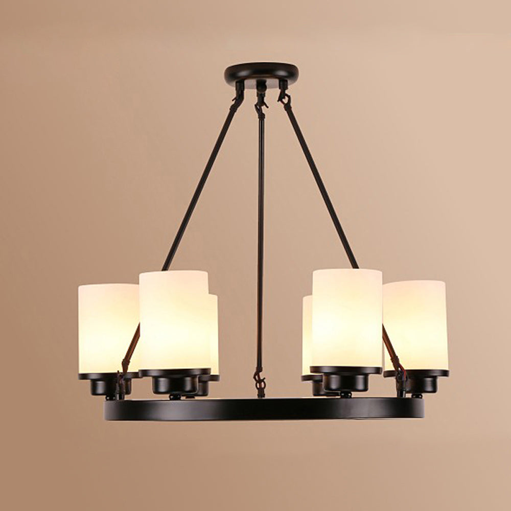 Silva Kronleuchter Glas Retro Zylinder Esstisch, Schwarz Weiß, Metall