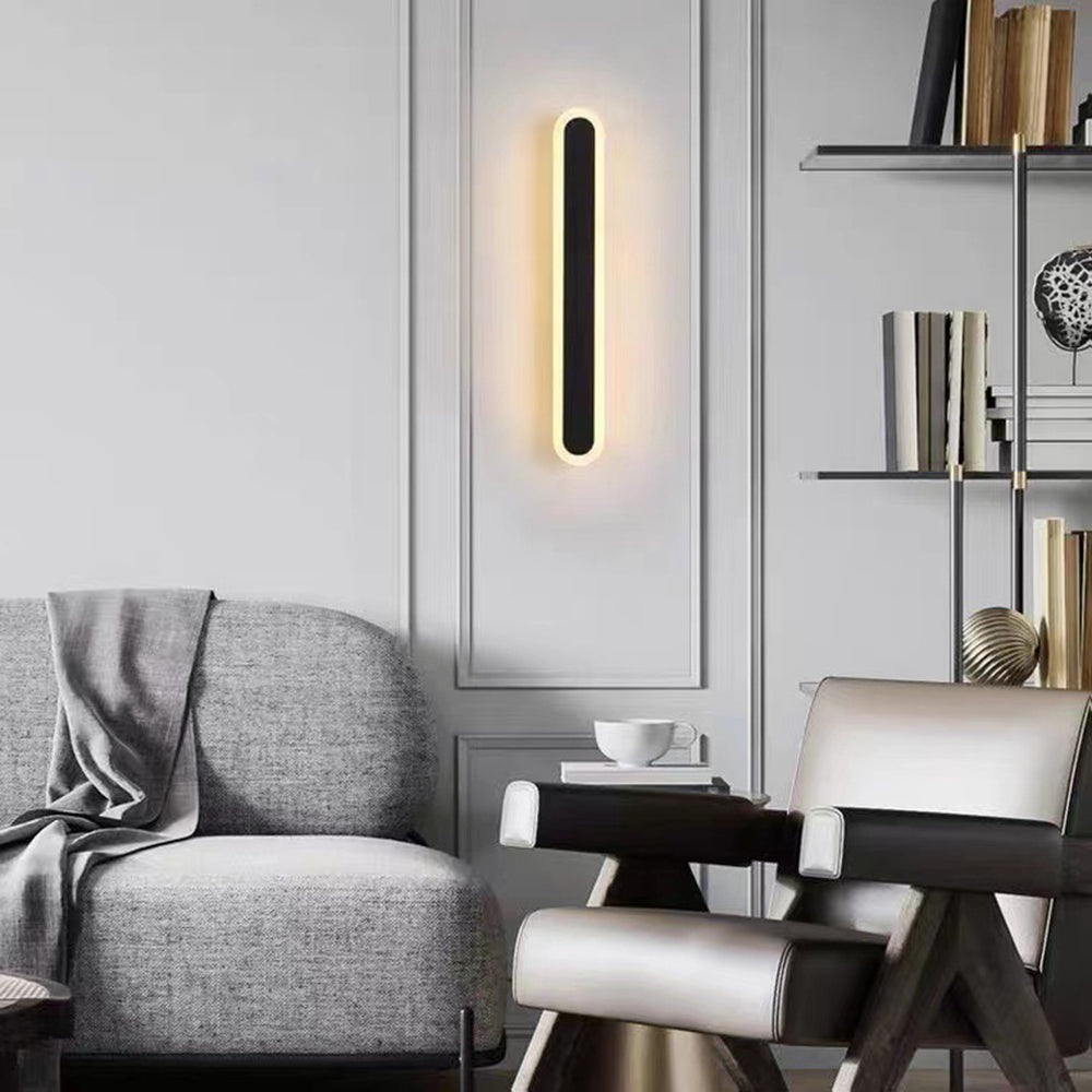 Arisha Linear LED Dimmbar Außenwandleuchte Schwarz Flur Terrasse Metall