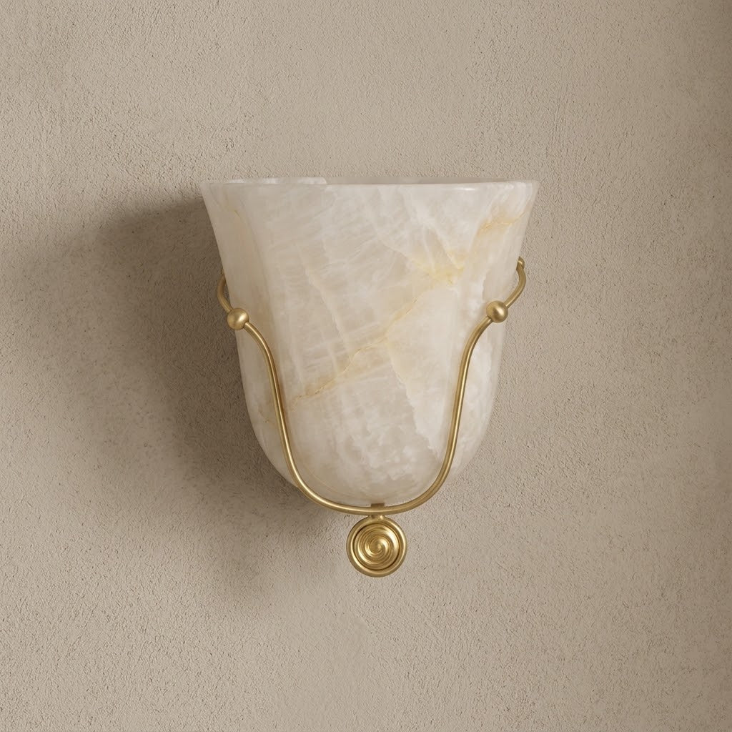 Perrincombe Alabaster-Wandleuchte