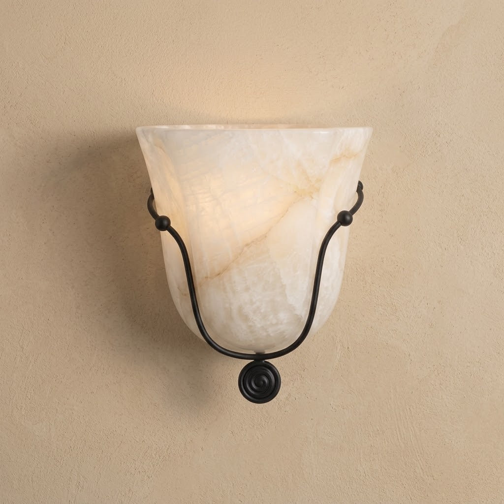 Perrincombe Alabaster-Wandleuchte