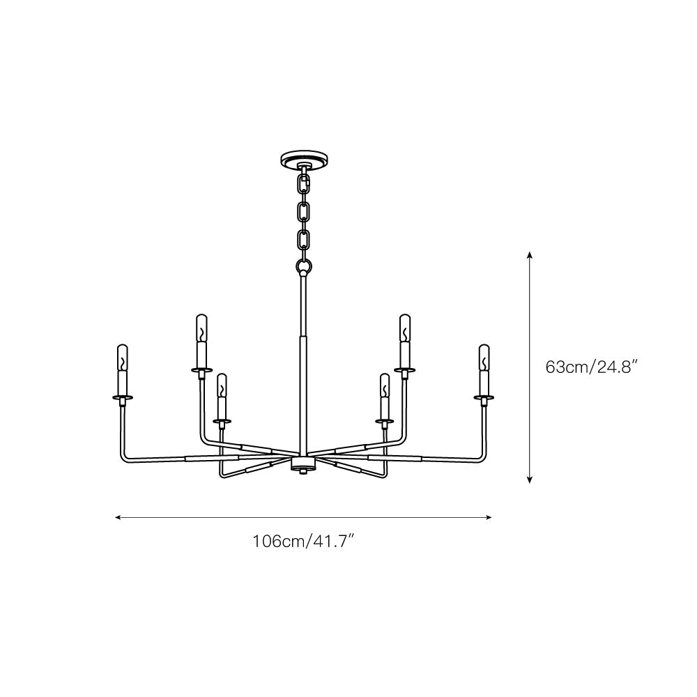 Blikuvyi Kronleuchter im modernen industriellen minimalistischen Metallstil