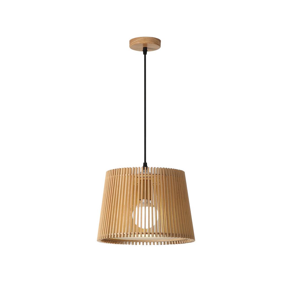 Clou Pendelleuchte aus Holz im Retro-Stil
