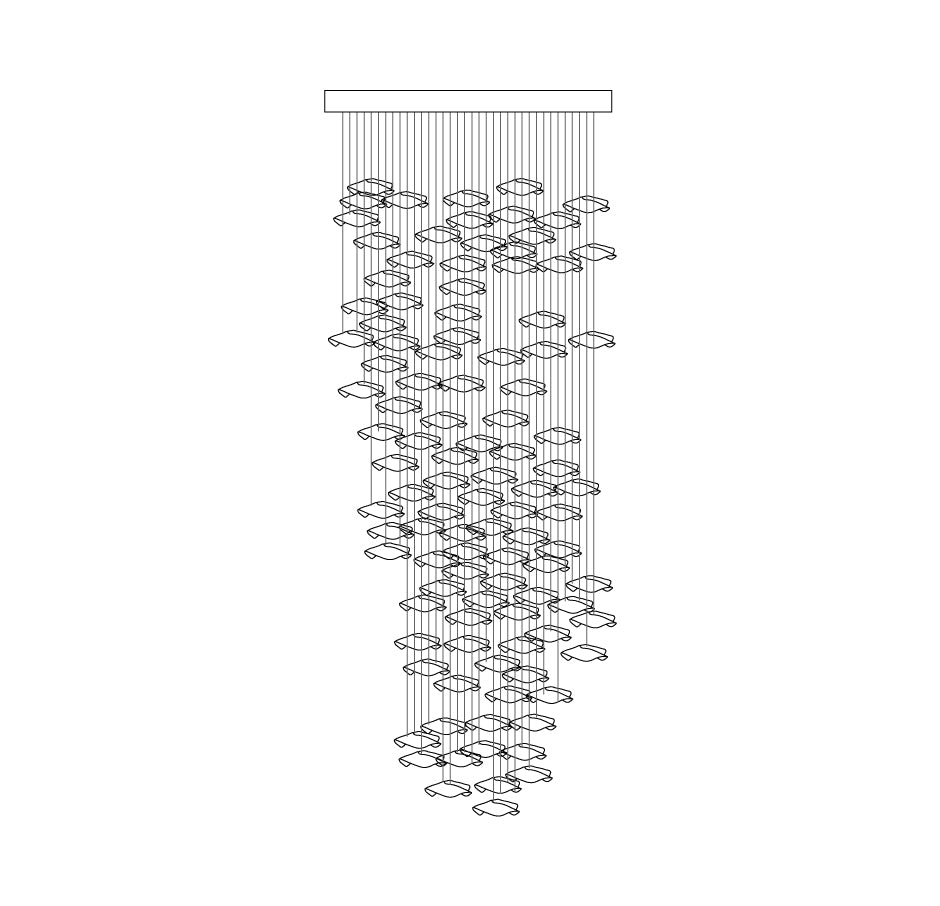 Lisk luxuriöse Kronleuchter aus Messing linear