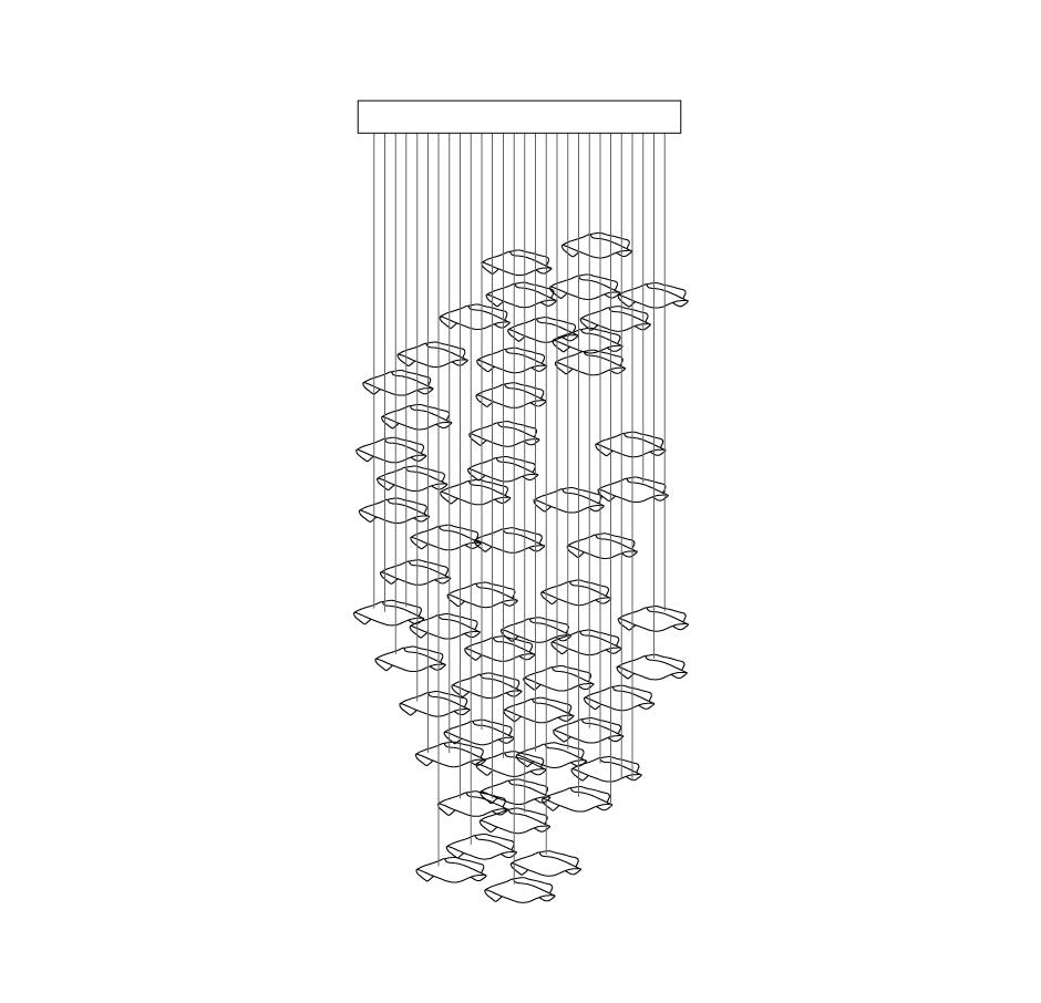 Lisk luxuriöse Kronleuchter aus Messing linear