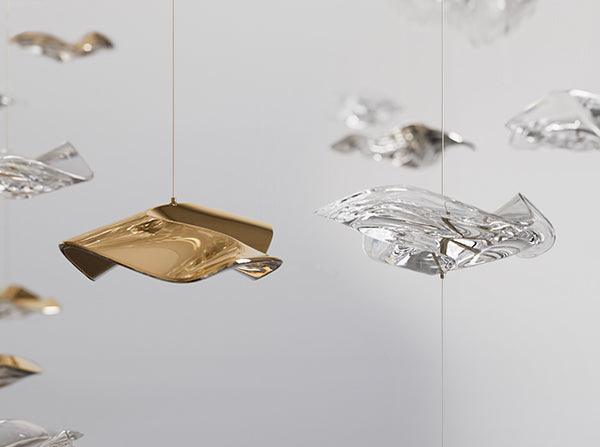 Velaise luxuriöse Pendelleuchte aus Glas mit Wellen-Motiv