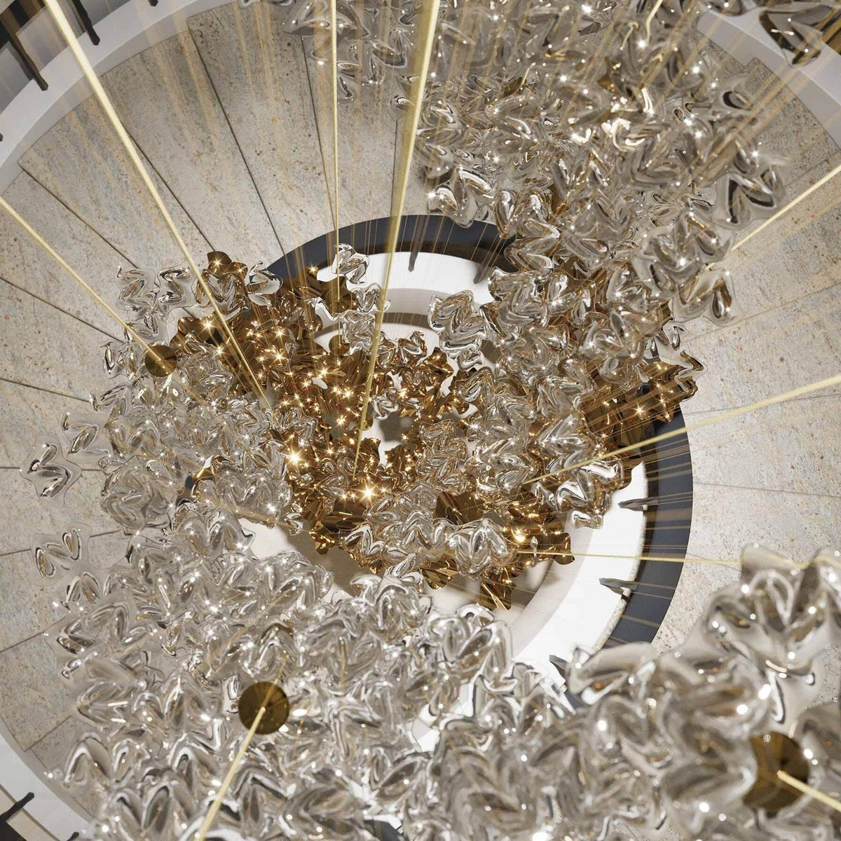 Velaise luxuriöse Pendelleuchte aus Glas mit Wellen-Motiv