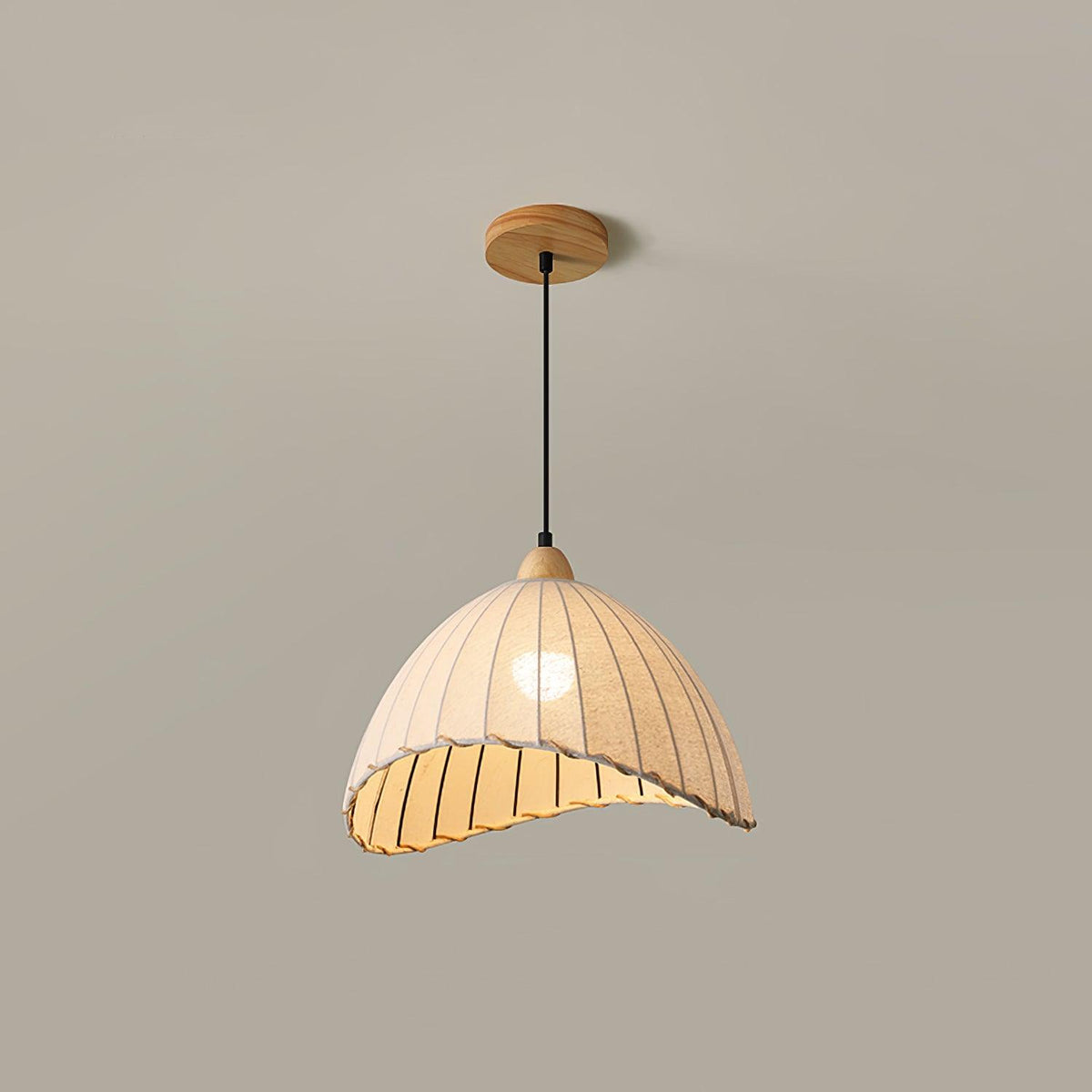 Shell Minimalistische Pendelleuchte aus Holz