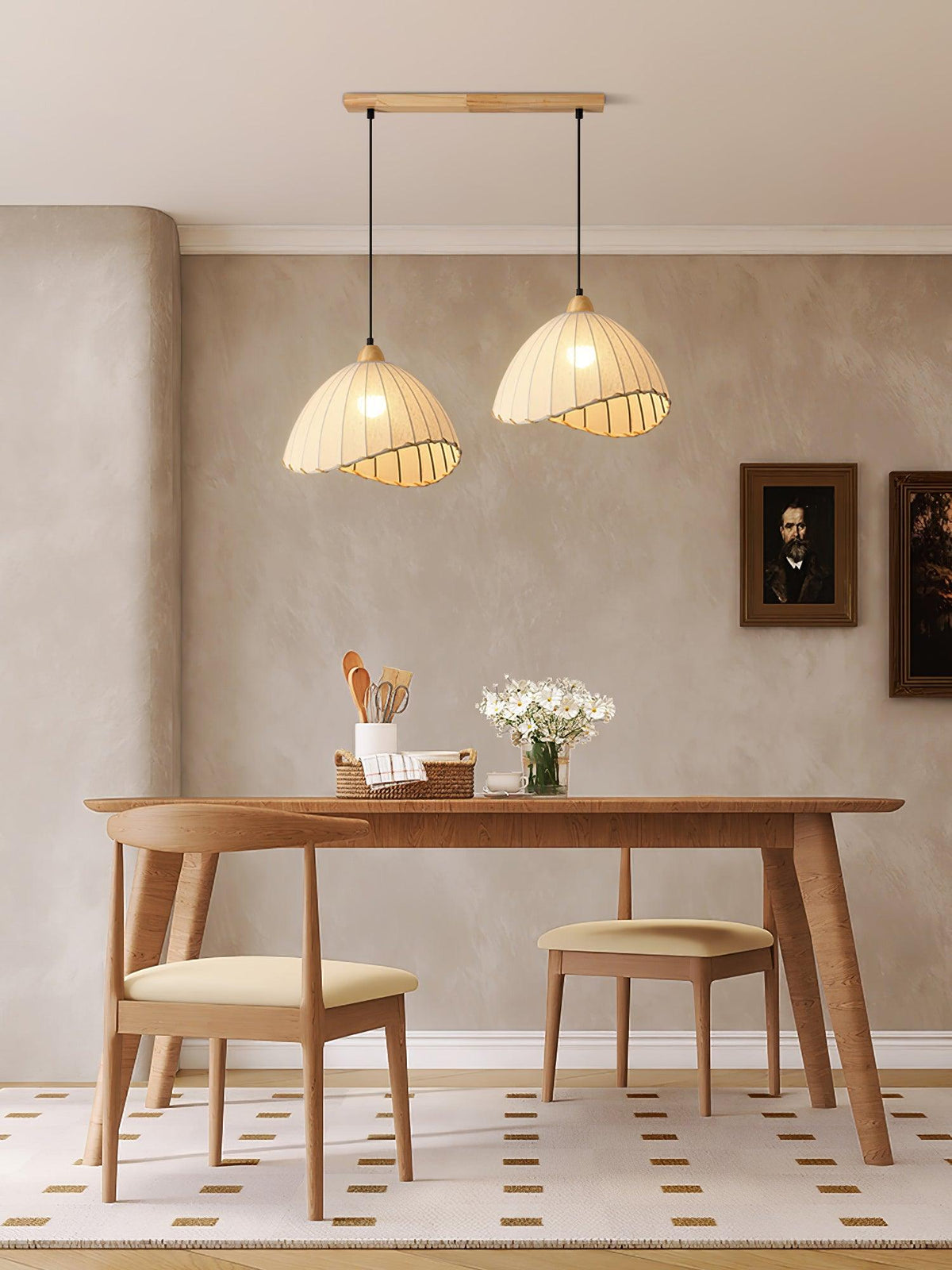 Shell Minimalistische Pendelleuchte aus Holz