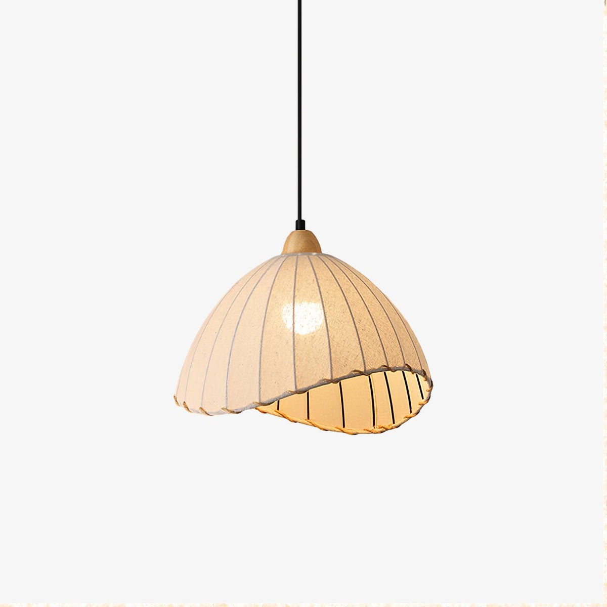 Shell Minimalistische Pendelleuchte aus Holz