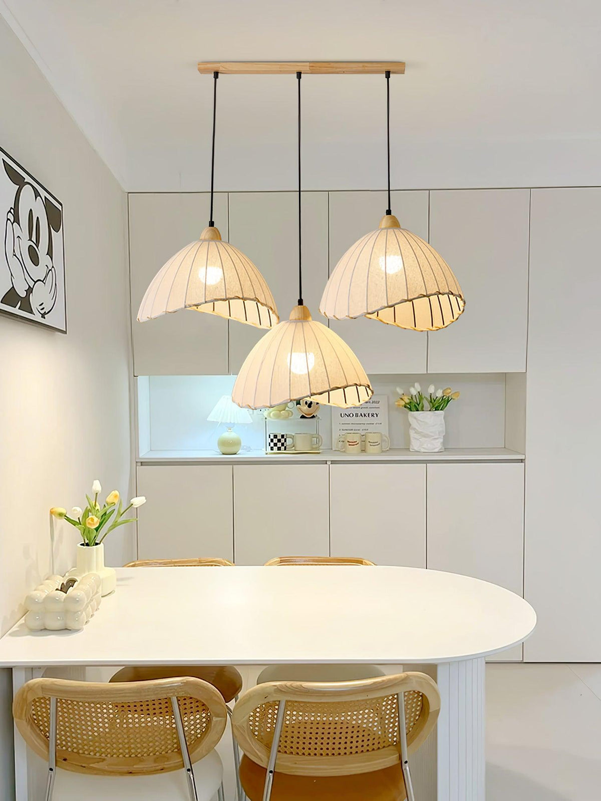 Shell Minimalistische Pendelleuchte aus Holz