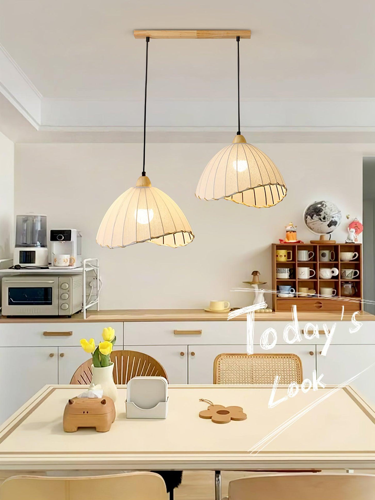 Shell Minimalistische Pendelleuchte aus Holz
