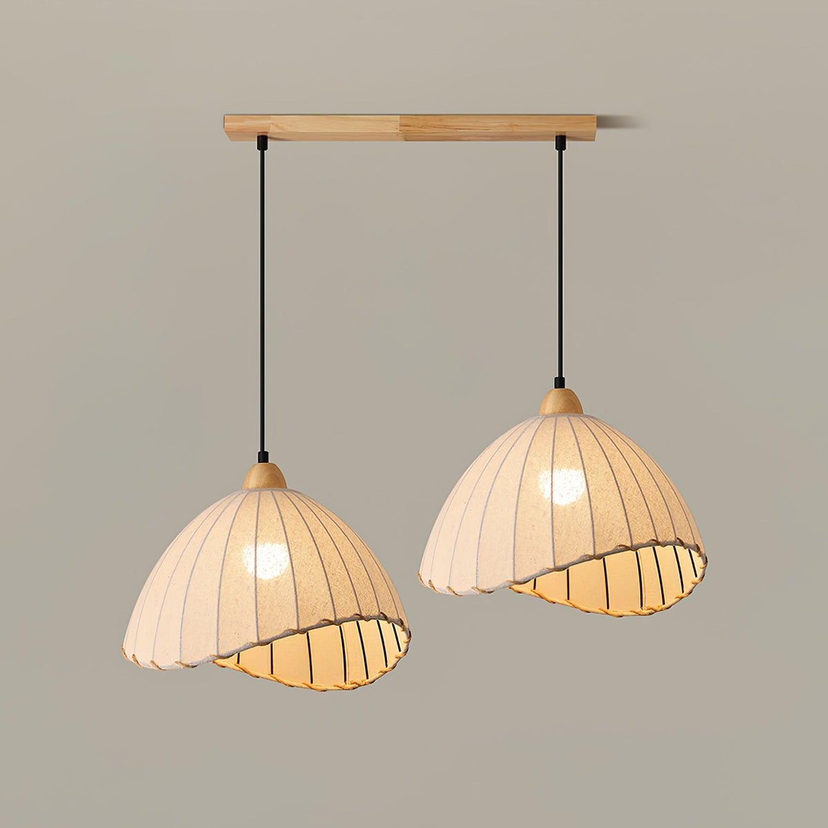 Shell Minimalistische Pendelleuchte aus Holz