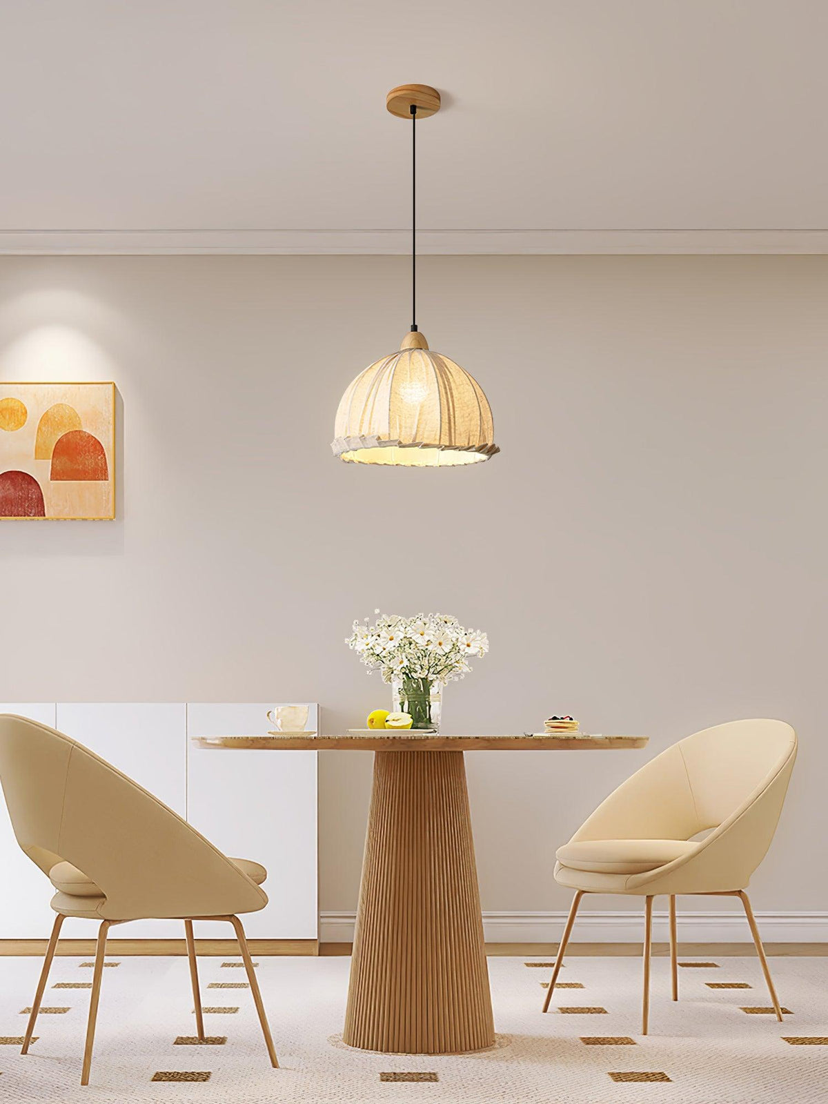 Shell Minimalistische Pendelleuchte aus Holz