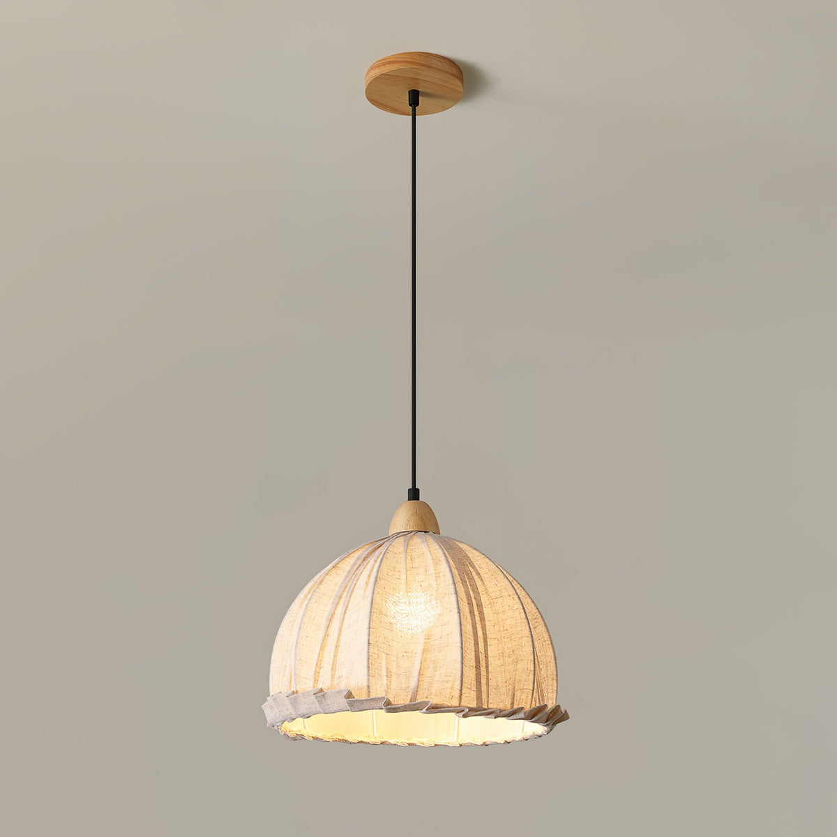 Shell Minimalistische Pendelleuchte aus Holz