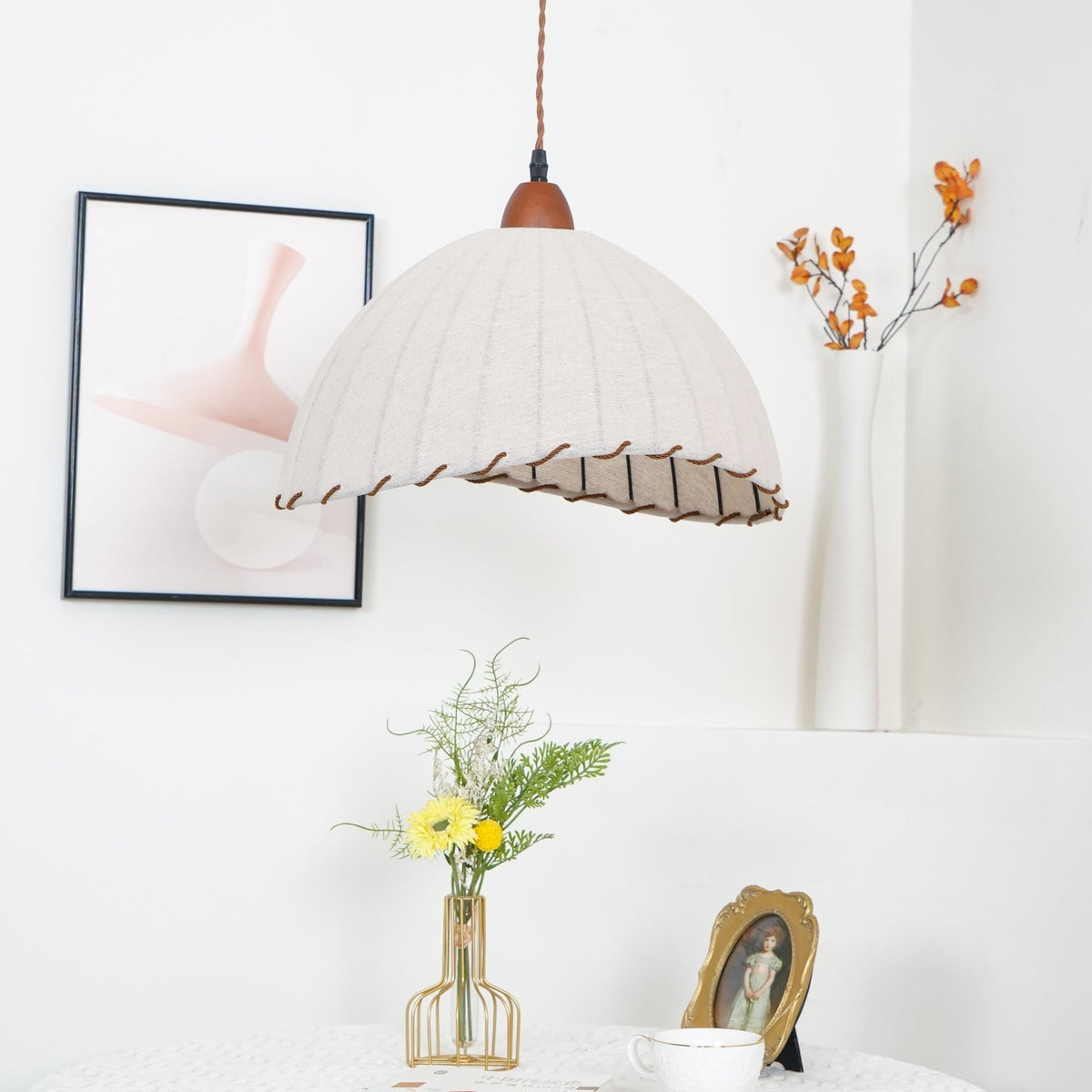Shell Minimalistische Pendelleuchte aus Holz
