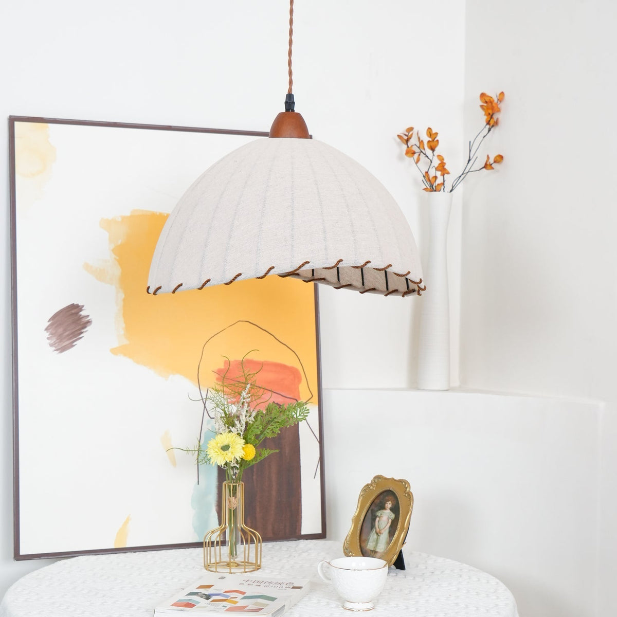 Shell Minimalistische Pendelleuchte aus Holz