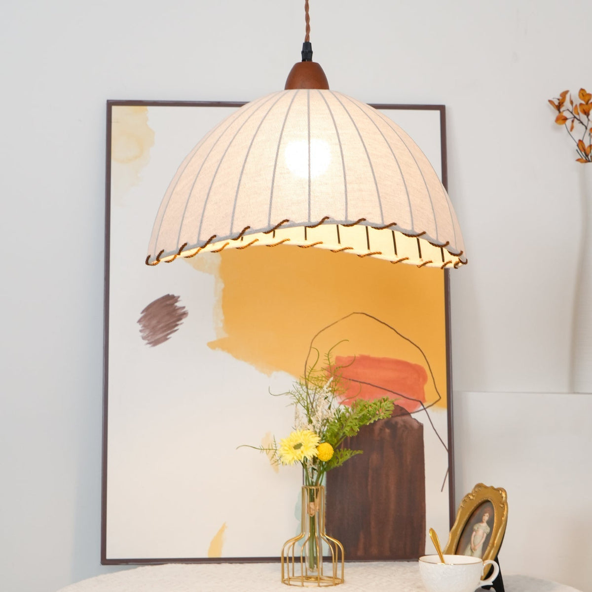 Shell Minimalistische Pendelleuchte aus Holz