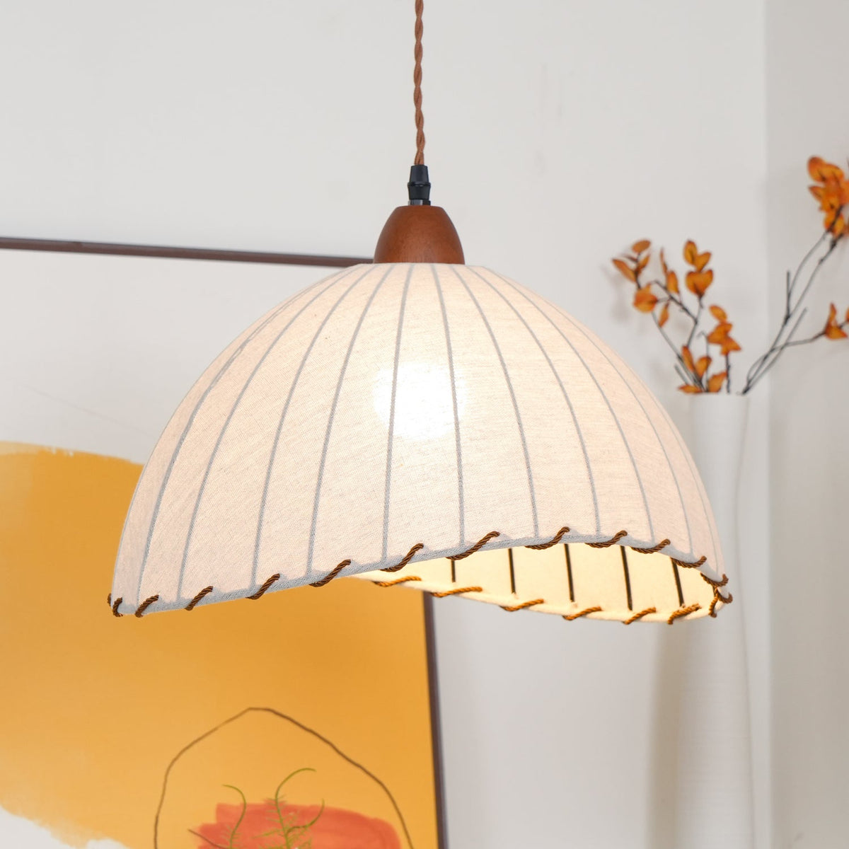 Shell Minimalistische Pendelleuchte aus Holz