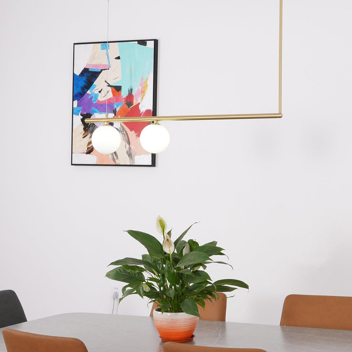 Estix Pendelleuchte Messing Linear Satellit Minimalistisch