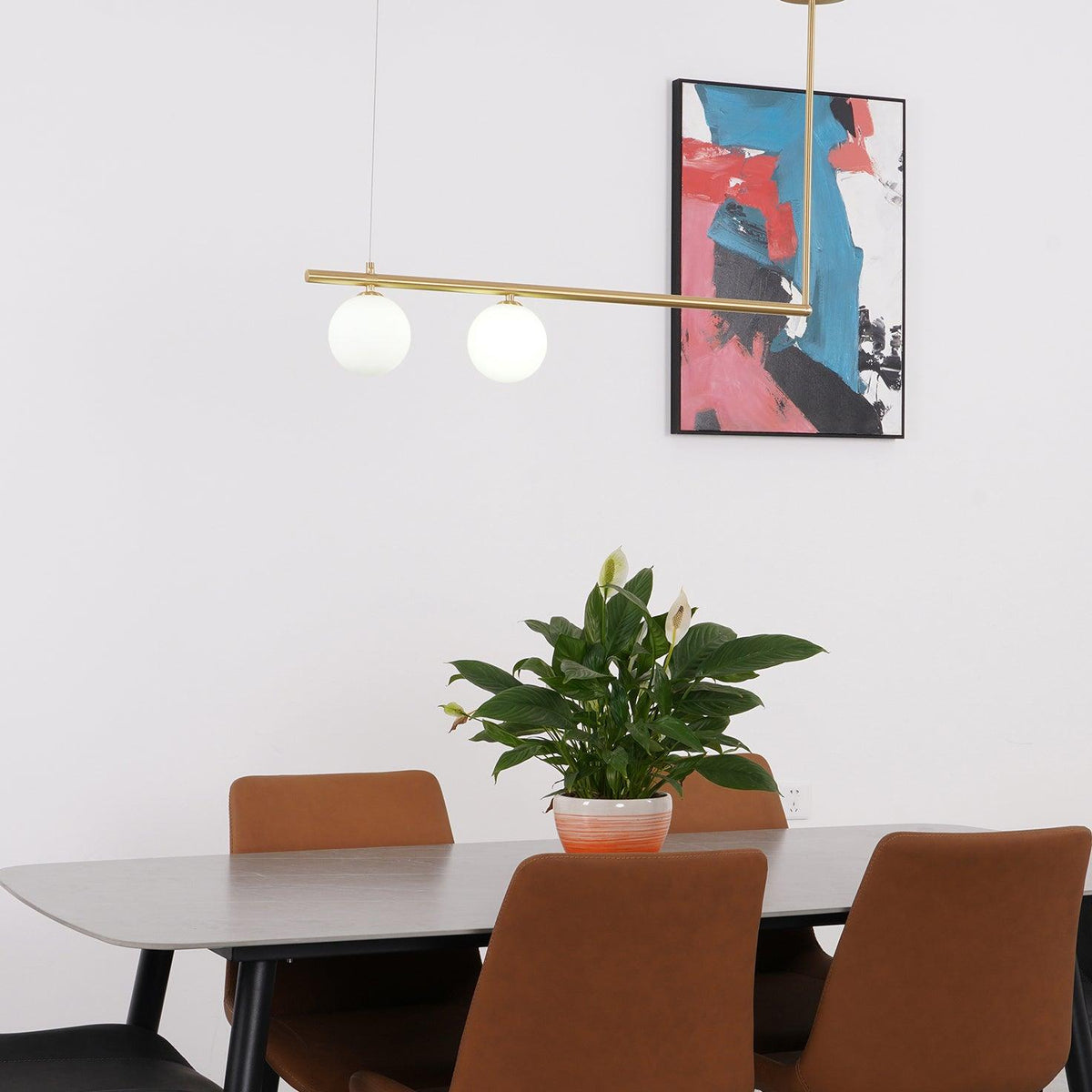 Estix Pendelleuchte Messing Linear Satellit Minimalistisch
