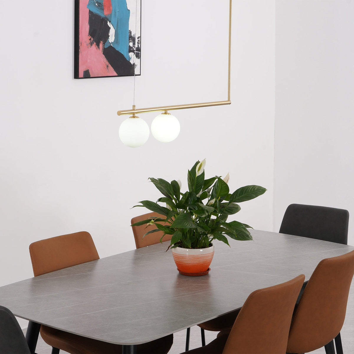 Estix Pendelleuchte Messing Linear Satellit Minimalistisch
