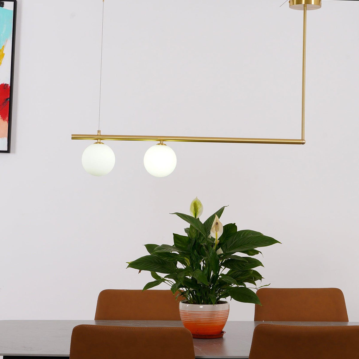 Estix Pendelleuchte Messing Linear Satellit Minimalistisch