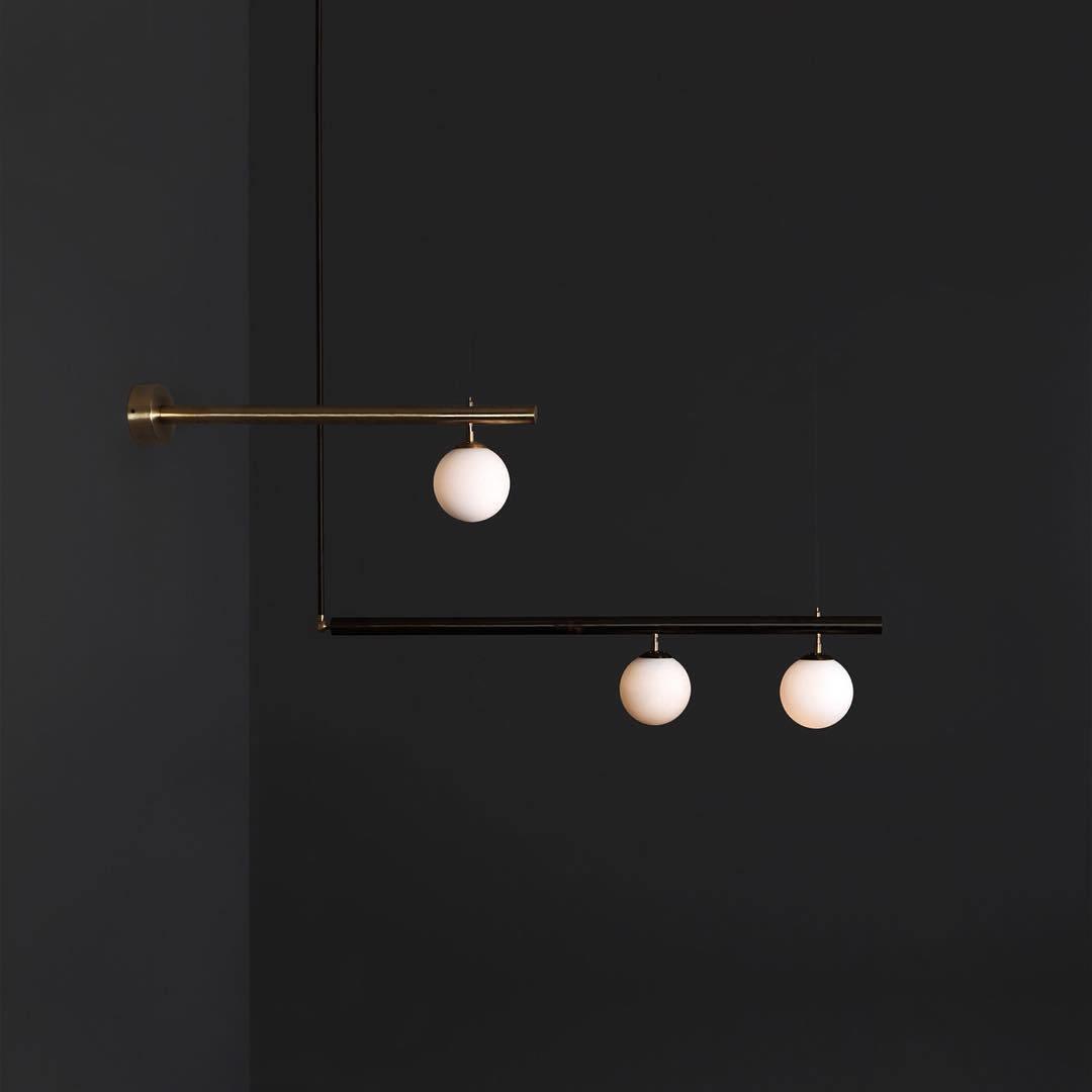 Estix Pendelleuchte Messing Linear Satellit Minimalistisch