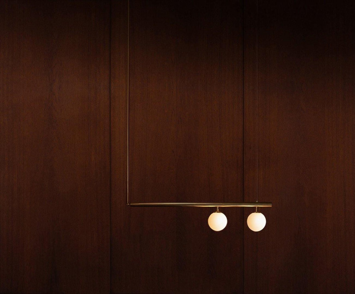 Estix Pendelleuchte Messing Linear Satellit Minimalistisch