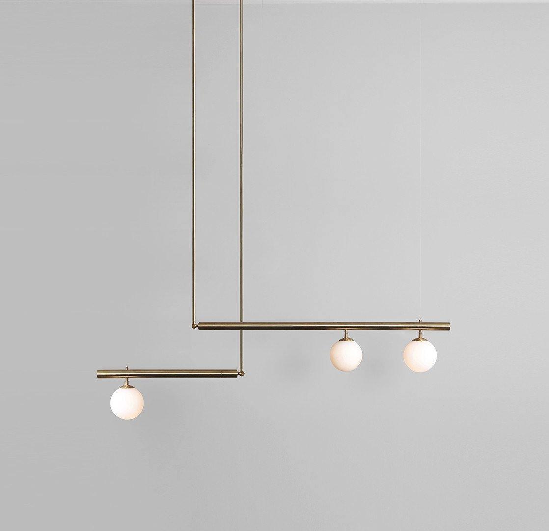 Estix Pendelleuchte Messing Linear Satellit Minimalistisch