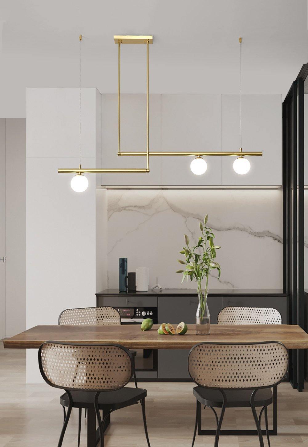 Estix Pendelleuchte Messing Linear Satellit Minimalistisch