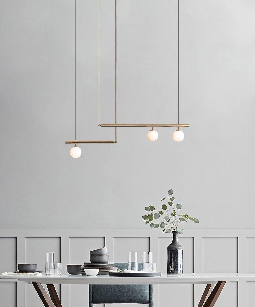 Estix Pendelleuchte Messing Linear Satellit Minimalistisch