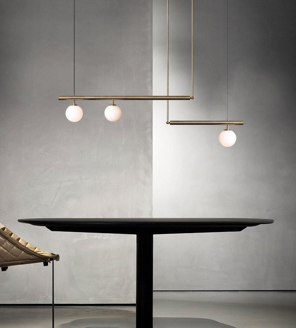 Estix Pendelleuchte Messing Linear Satellit Minimalistisch