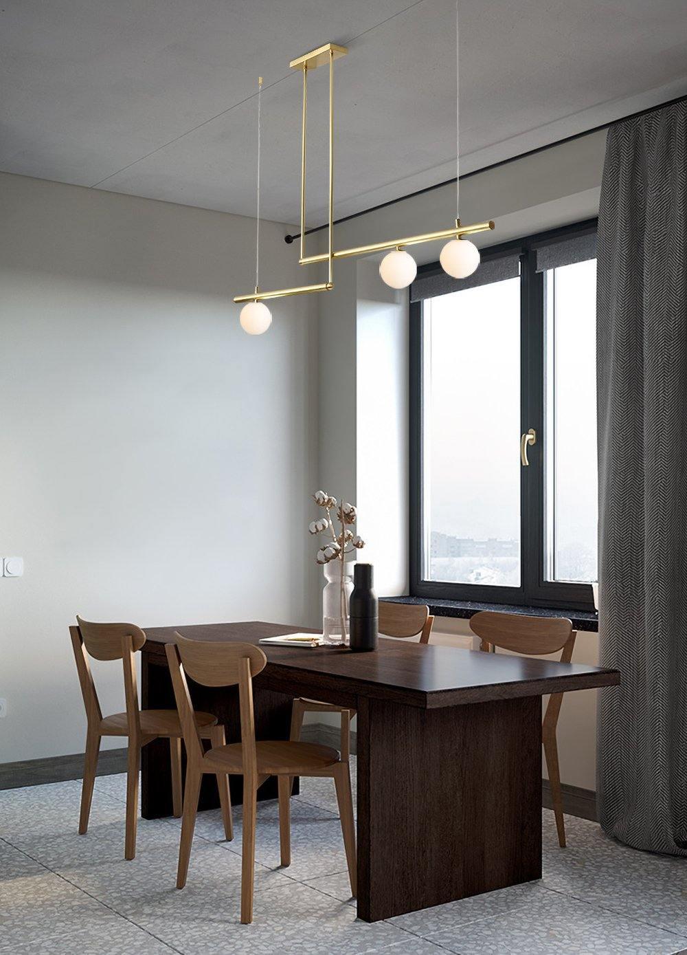 Estix Pendelleuchte Messing Linear Satellit Minimalistisch