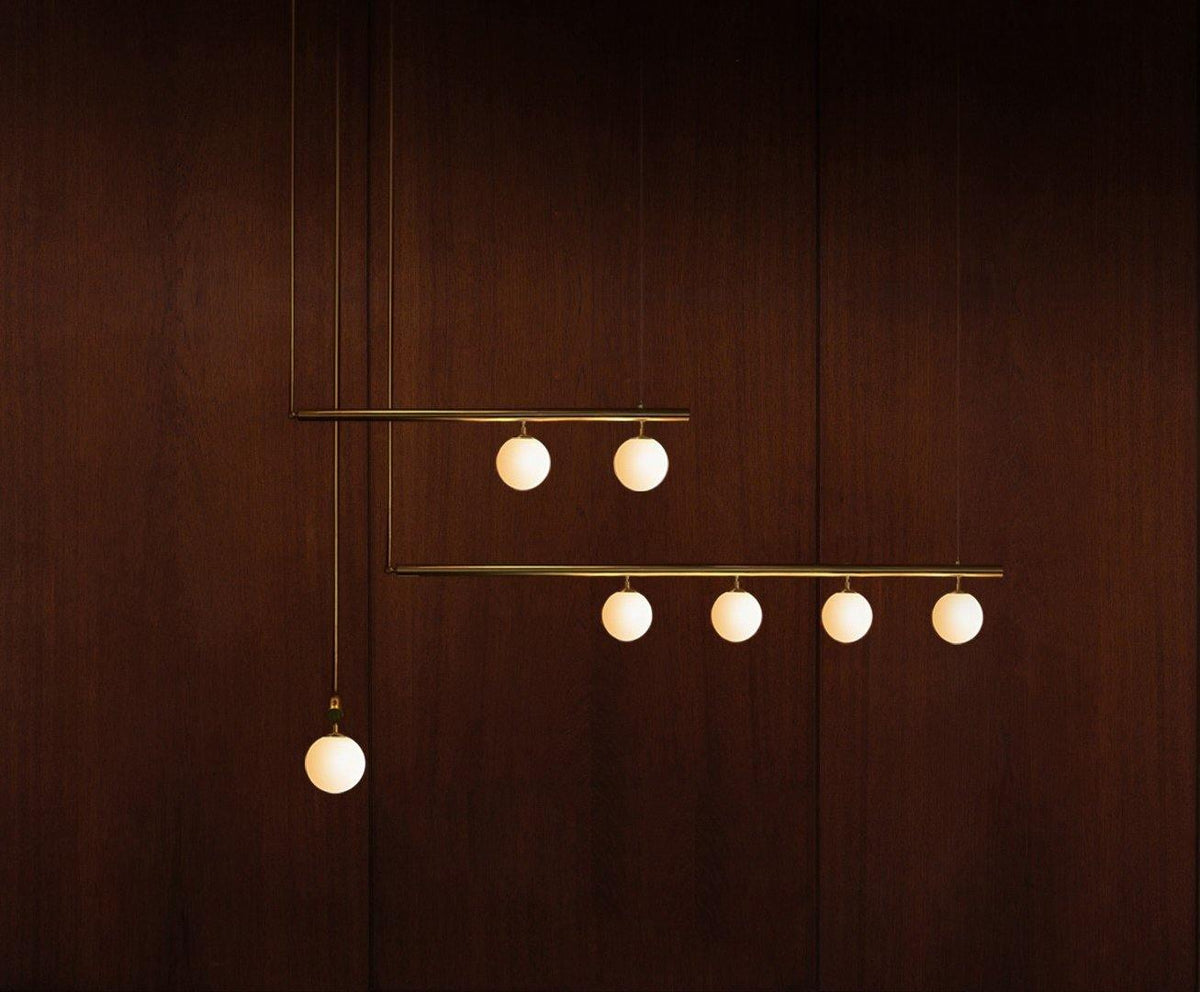 Estix Pendelleuchte Messing Linear Satellit Minimalistisch