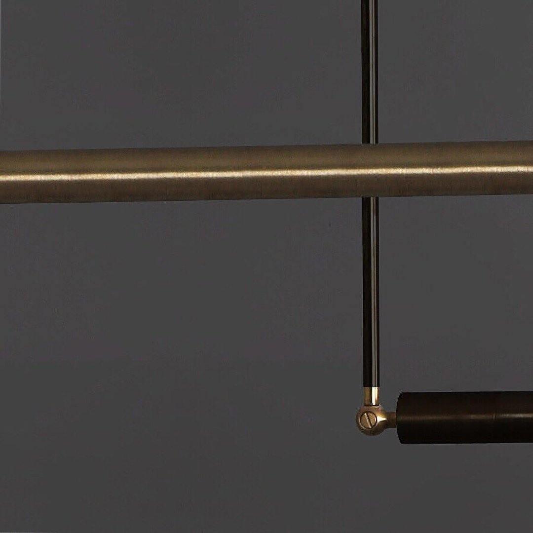 Estix Pendelleuchte Messing Linear Satellit Minimalistisch