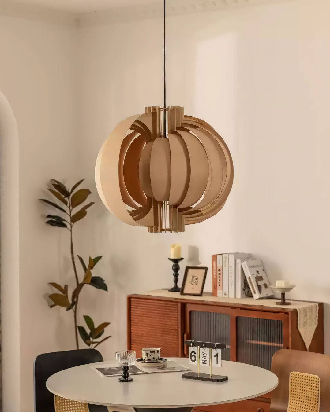 Ivraeus Premium Elegance Ring Pendelleuchte aus Holz