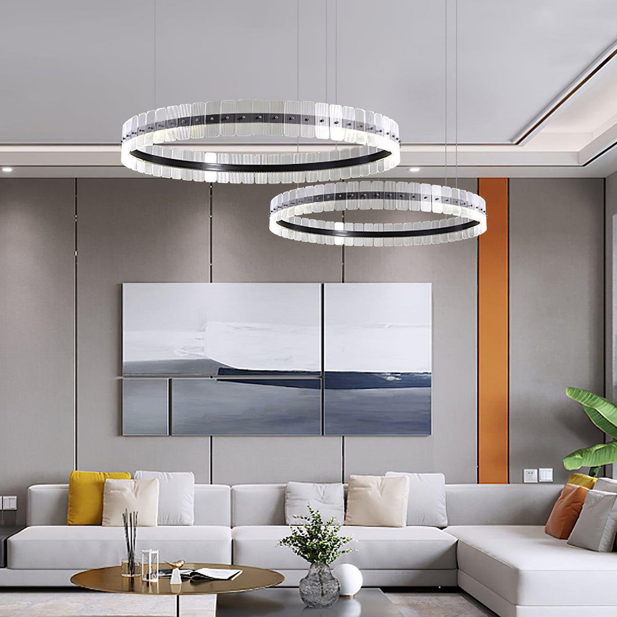 Kynell Kronleuchter Saturno LED mit Acryl-Blöcken