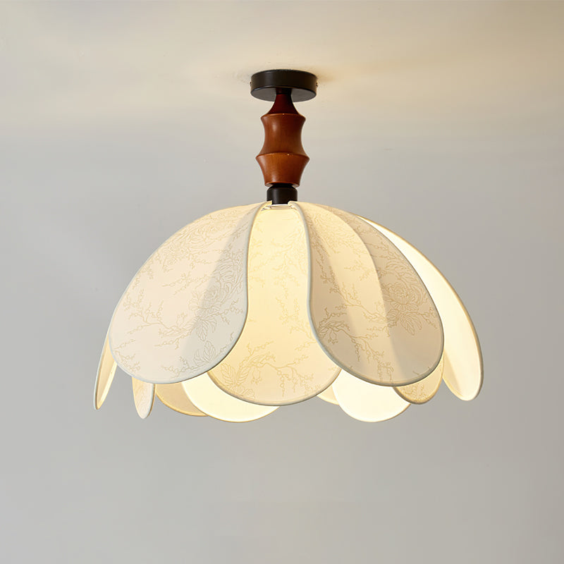 Boho Scalloped Stoff-Deckenleuchte