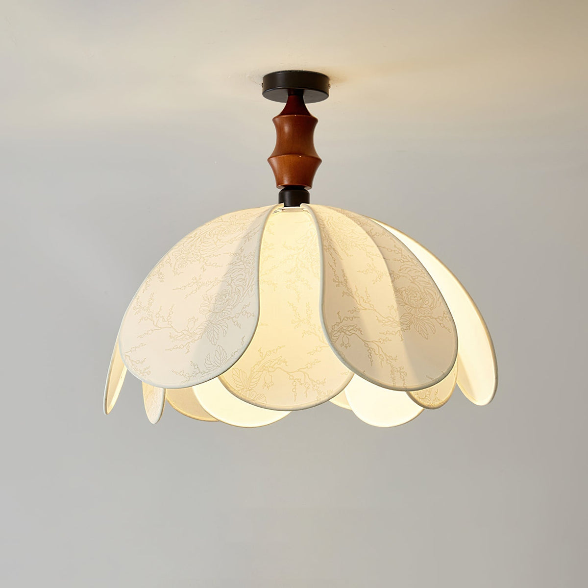 Boho Scalloped Stoff-Deckenleuchte