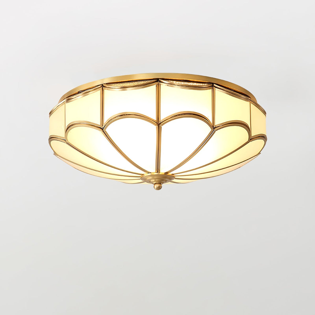 Evmarara Elegance Messing-Glas flache Deckenleuchte