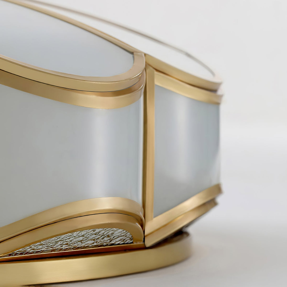 Evmarara Elegance Messing-Glas flache Deckenleuchte