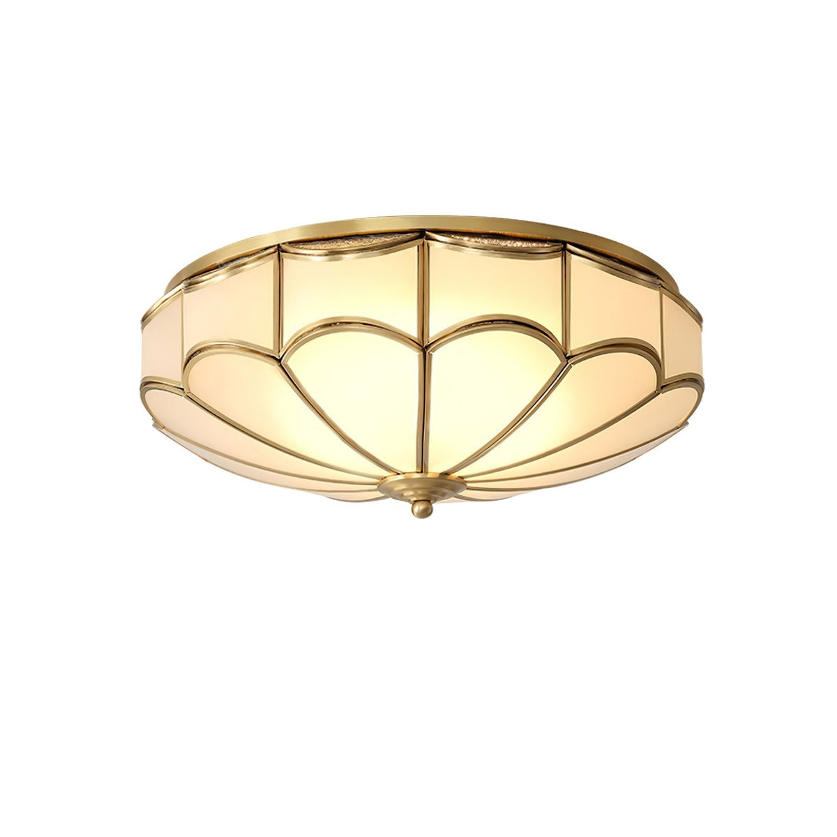 Evmarara Elegance Messing-Glas flache Deckenleuchte